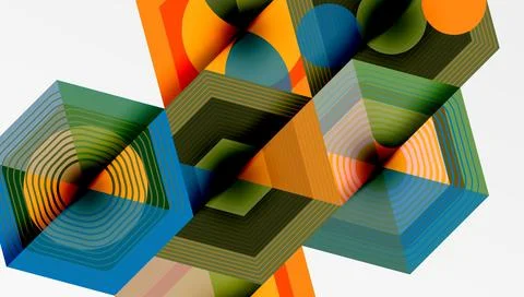 Creative hexagons geometric shapes design Stock Illustration