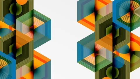 Creative hexagons geometric shapes design Stock Illustration