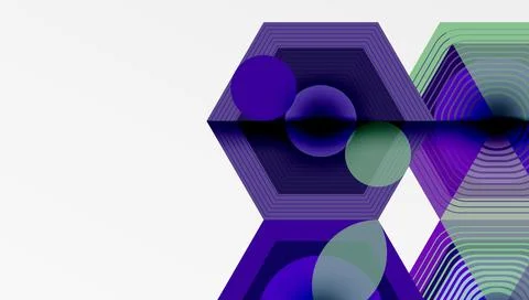 Creative hexagons geometric shapes design Stock Illustration