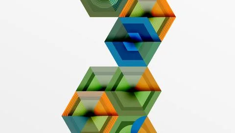Creative hexagons geometric shapes design Stock Illustration