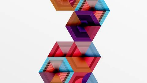 Creative hexagons geometric shapes design Stock Illustration