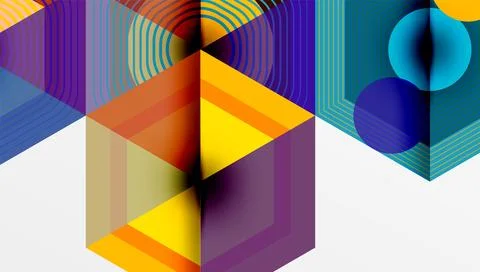 Creative hexagons geometric shapes design Stock Illustration