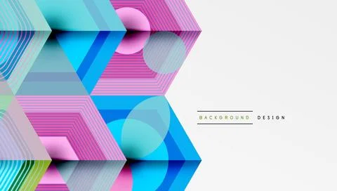 Creative hexagons geometric shapes design Stock Illustration