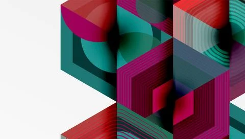 Creative hexagons geometric shapes design Stock Illustration