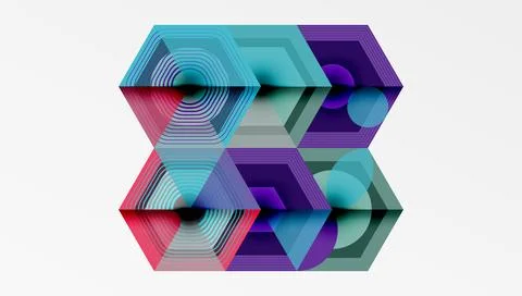 Creative hexagons geometric shapes design Stock Illustration
