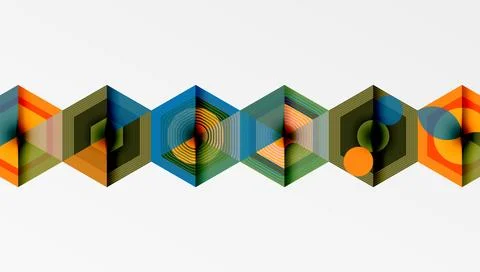 Creative hexagons geometric shapes design Stock Illustration