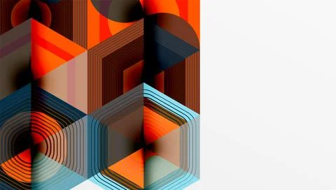Creative hexagons geometric shapes design Stock Illustration