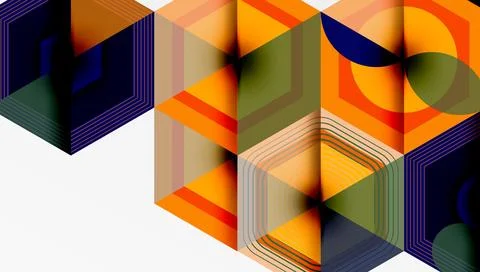 Creative hexagons geometric shapes design Stock Illustration