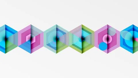 Creative hexagons geometric shapes design 스톡 일러스트