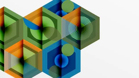Creative hexagons geometric shapes design Stock Illustration