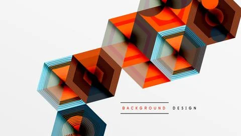 Creative hexagons geometric shapes design Stock Illustration
