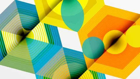 Creative hexagons geometric shapes design Stock Illustration