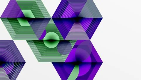 Creative hexagons geometric shapes design Stock Illustration