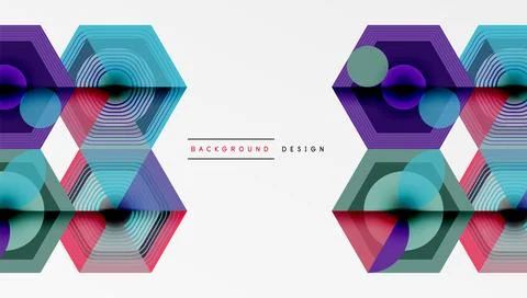 Creative hexagons geometric shapes design Stock Illustration