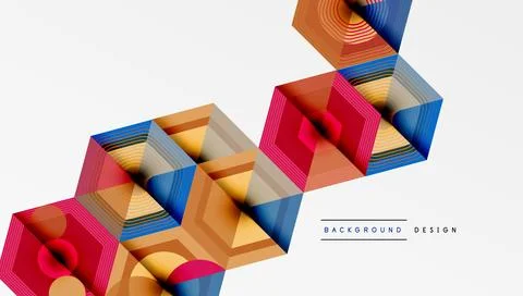 Creative hexagons geometric shapes design Stock Illustration