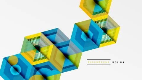 Creative hexagons geometric shapes design Stock Illustration