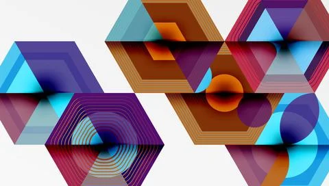 Creative hexagons geometric shapes design Stock Illustration