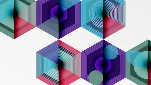 Creative hexagons geometric shapes design Stock Illustration