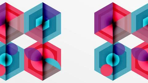 Creative hexagons geometric shapes design Stock Illustration