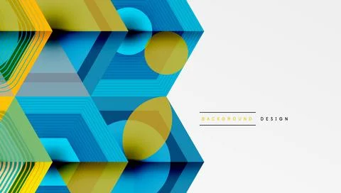 Creative hexagons geometric shapes design Stock Illustration