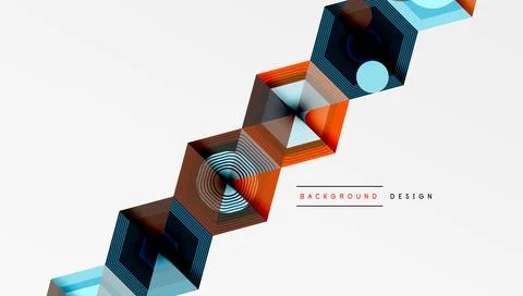 Creative hexagons geometric shapes design 스톡 일러스트