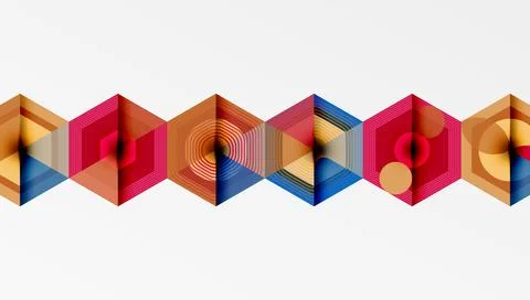 Creative hexagons geometric shapes design Stock Illustration