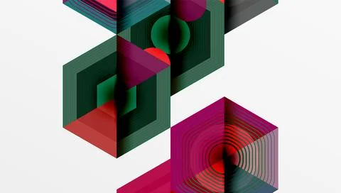 Creative hexagons geometric shapes design Stock Illustration