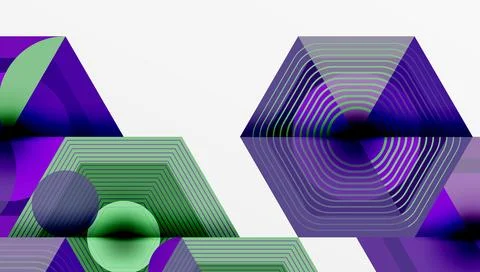 Creative hexagons geometric shapes design Stock Illustration