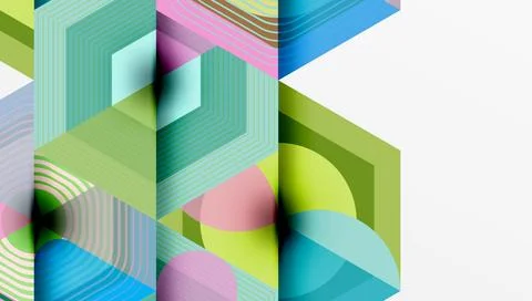 Creative hexagons geometric shapes design Stock Illustration