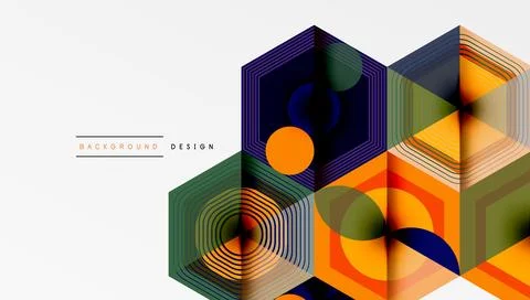 Creative hexagons geometric shapes design Stock Illustration