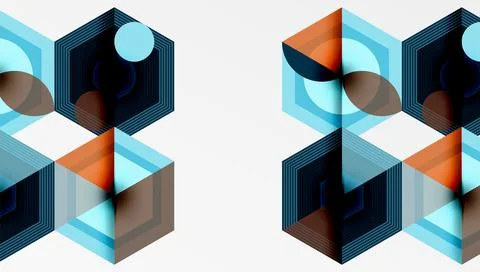 Creative hexagons geometric shapes design Stock Illustration