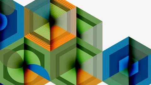 Creative hexagons geometric shapes design Stock Illustration
