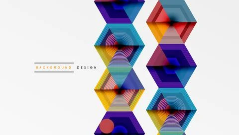 Creative hexagons geometric shapes design Stock Illustration