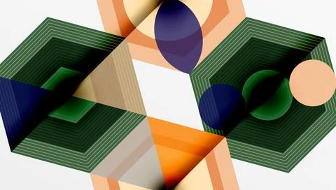 Creative hexagons geometric shapes design Stock Illustration