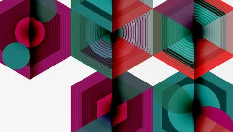 Creative hexagons geometric shapes design Stock Illustration
