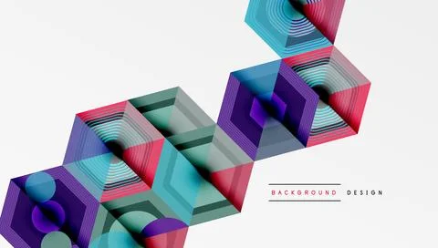 Creative hexagons geometric shapes design Stock Illustration