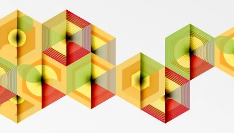 Creative hexagons geometric shapes design Stock Illustration