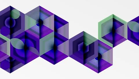 Creative hexagons geometric shapes design Stock Illustration