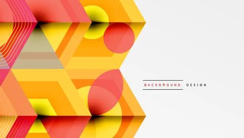 Creative hexagons geometric shapes design Stock Illustration