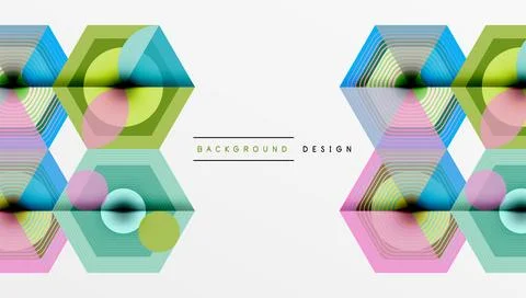 Creative hexagons geometric shapes design Stock Illustration