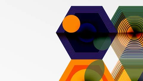 Creative hexagons geometric shapes design Stock Illustration