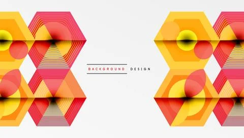 Creative hexagons geometric shapes design Stock Illustration