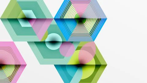 Creative hexagons geometric shapes design Stock Illustration