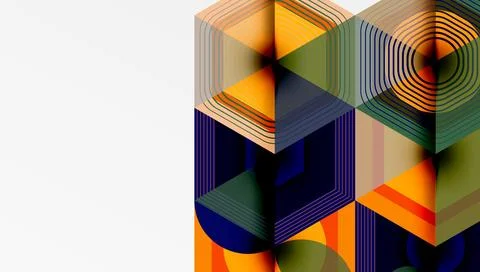 Creative hexagons geometric shapes design Stock Illustration