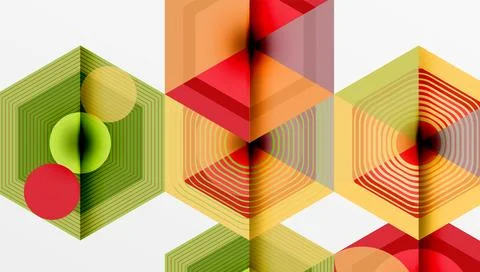 Creative hexagons geometric shapes design Stock Illustration