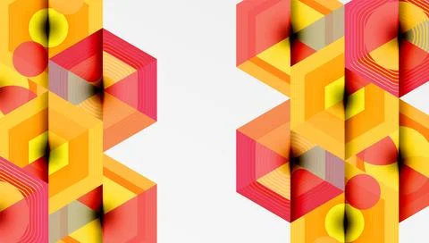Creative hexagons geometric shapes design Stock Illustration