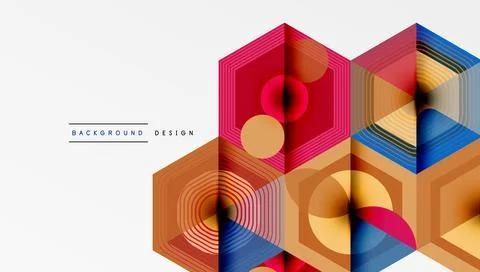 Creative hexagons geometric shapes design Illustrazione stock