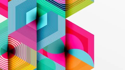 Creative hexagons geometric shapes design Stockillustratie