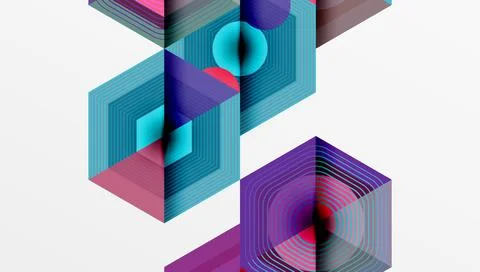 Creative hexagons geometric shapes design Stock Illustration