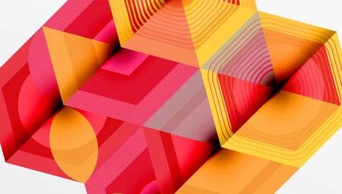 Creative hexagons geometric shapes design 스톡 일러스트